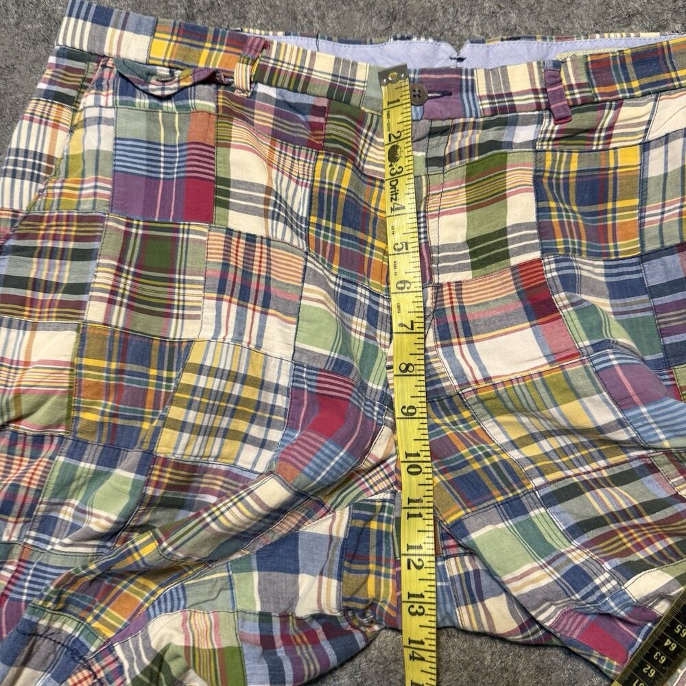 Vintage 90s Polo Ralph Lauren Indian Madras Shorts Size 38 Patchwork Plaid Prep - Picture 7 of 8